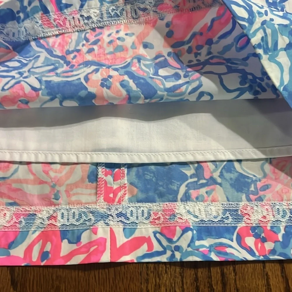 Lilly Pulitzer Little lilly classic shift bay blue pop pop glow size 10